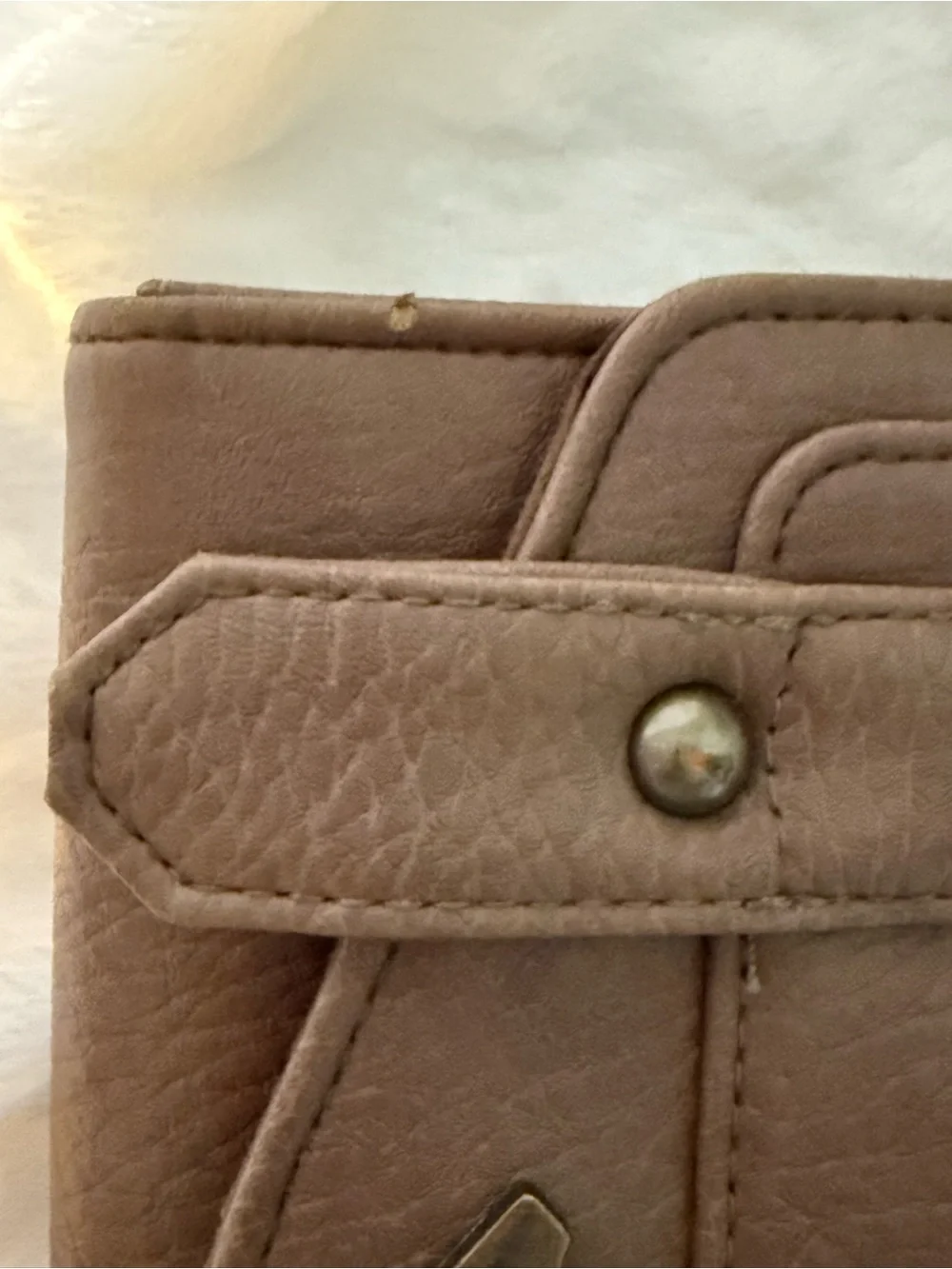 Roxy Brown Faux Leather Wallet with Gold Logo